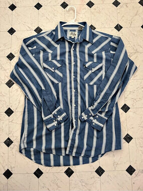 Ely Cattleman Men's Striped Western Shirt Size Large